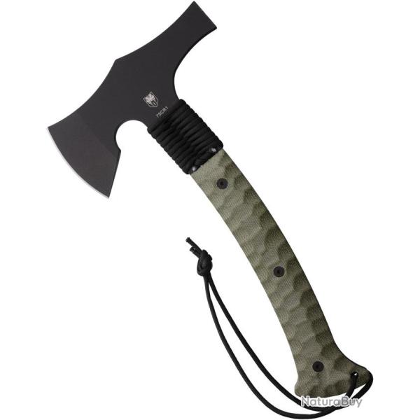Hachette Cobratec Knives Tomahawk T�te Acier 7Cr17MoV Manche G10 Vert �tui Kydex CBTTHKGRN