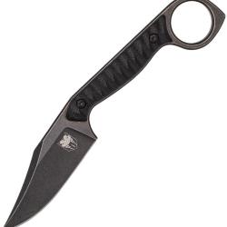 Couteau Cobratec Knives Wolfteeth Lame Acier 14C28N Manche G10 Noir &Eacute;tui Kydex CBTWLTBLKCLP