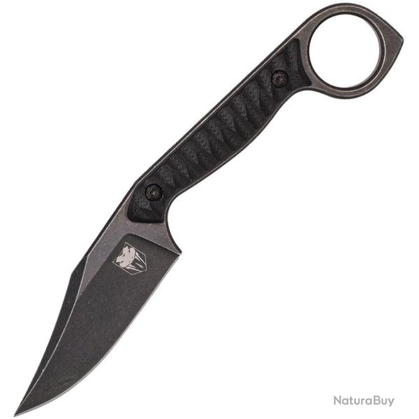 Couteau Cobratec Knives Wolfteeth Lame Acier 14C28N Manche G10 Noir �tui Kydex CBTWLTBLKCLP