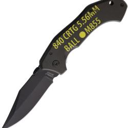 Couteau Pliant Combat Ready 5.56 Lame Inox Clip Point Manche Aluminium Vert OD Linerlock CBR381