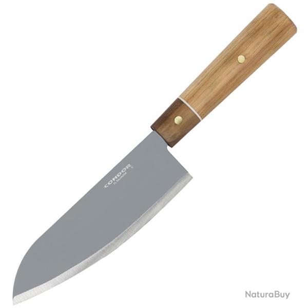 Couteau Fixe Condor Kondoru Santoku Lame Acier 1095HC Manche Hickory et Noyer �tui Cuir CTK500065