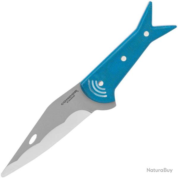 Couteau Fixe Condor Megalodon Lame Acier 14C28N Manche Micarta Bleu �tui Kydex CTK8233SK