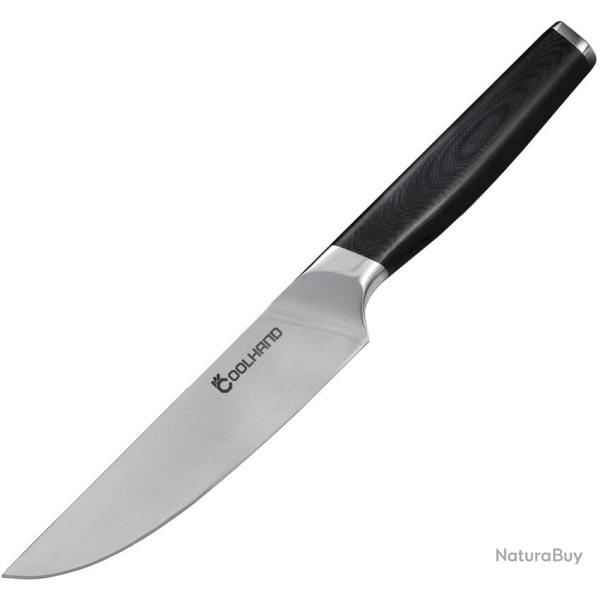 Couteau de Cuisine Coolhand Steak Lame Acier 1.4116 Manche G10 Noir CLH7195GG10
