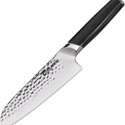 Couteau de Cuisine Coolhand Santoku Lame Acier 440C Manche G10 Noir CLH7197CG10