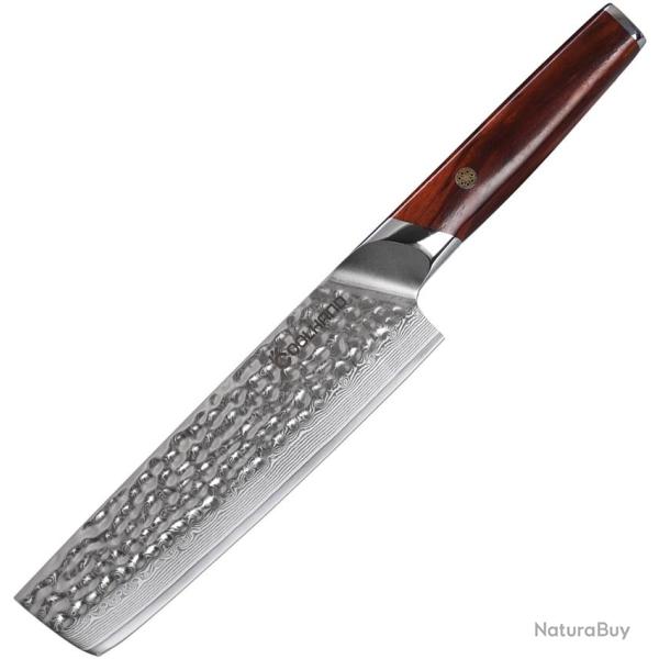 Couteau de Cuisine Coolhand Nakiri Lame Acier Manche Cocobolo CLH7197DCB