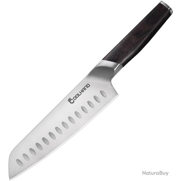 Couteau de Cuisine Coolhand Santoku Lame Acier 1.4116 Manche �b�ne CLH7197GE