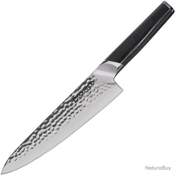 Couteau de Cuisine Coolhand Chef's Lame Acier 440C Manche G10 Noir CLH7198CG10