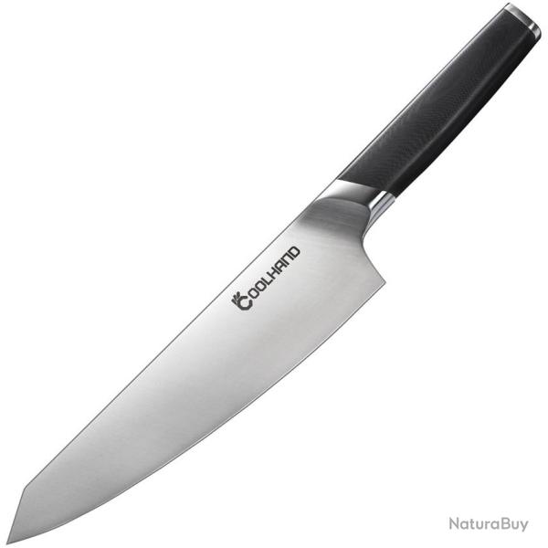 Couteau de Cuisine Coolhand Chef's Lame Acier 1.4116 Manche G10 Noir CLH7198GG10