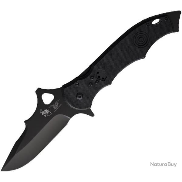 Couteau CSSD-SC Bram Frank Design Abaniko 2 Redonda Bowie Lame Inox Noire Manche G10 Noir CSSD35