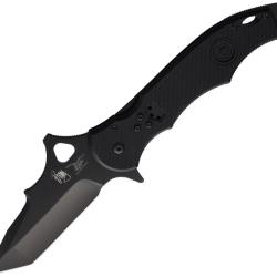 Couteau CSSD-SC Bram Frank Design Abaniko 2 Redonda Lame Inox Noire Tanto Manche G10 Noir CSSD37