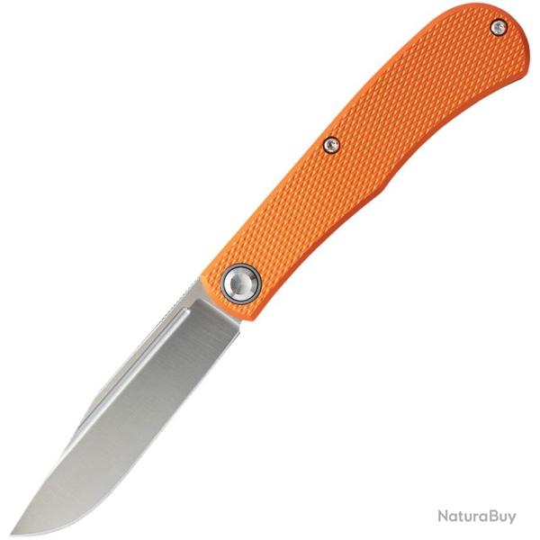 Couteau Daedalus Knife Co. Lab Lame Acier 154CM Clip Point Manche Aluminium Orange Linerlock DKCL2