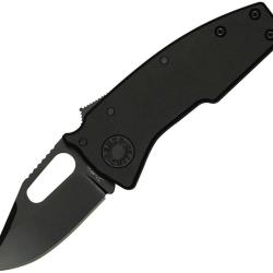 Couteau Demko Nano Shark Stealth Lame Acier CPM-20CV Clip Point Manche Aluminium Noir DEM19240