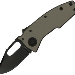 Couteau Demko Nano Shark Stealth Lame Acier CPM-20CV Clip Point Manche Aluminium Gris DEM19242