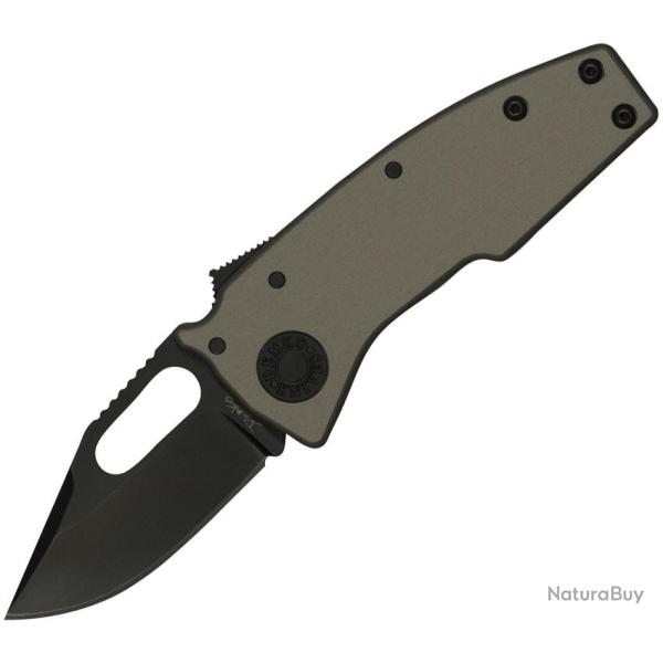 Couteau Demko Nano Shark Stealth Lame Acier CPM-20CV Clip Point Manche Aluminium Gris DEM19242
