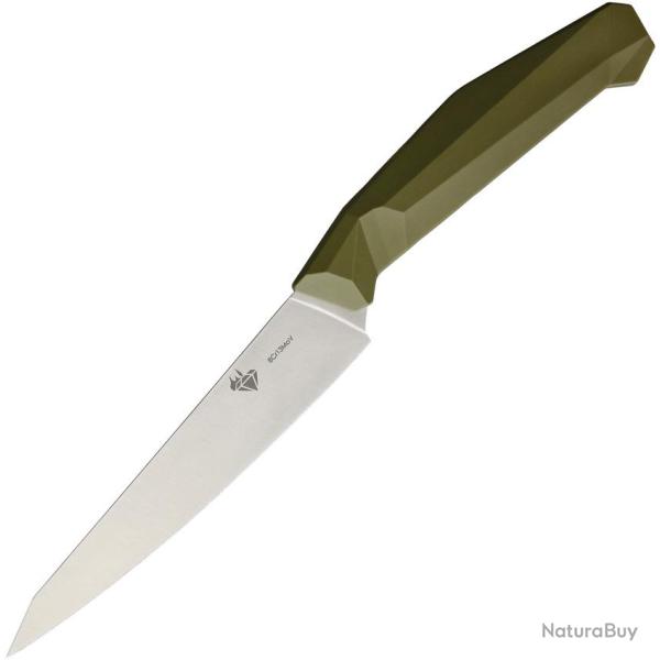 Couteau Fixe Diafire Emerald Utility Lame Acier 8Cr13MoV Manche Plastique Vert DF9105