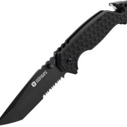 Couteau Donges Basic Tactical Lame Acier 440A Tanto Manche Aluminium Noir Linerlock BOM01DG003
