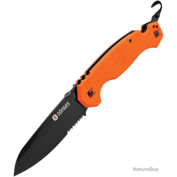 Couteau Pliant Donges Rescue Lame Acier D2 Manche G10 Orange Linerlock BOM01DG005