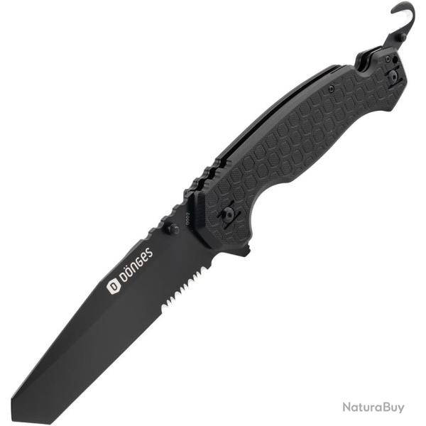 Couteau Pliant Donges Tactical Lame Acier D2 Manche G10 Noir Linerlock BOM01DG006