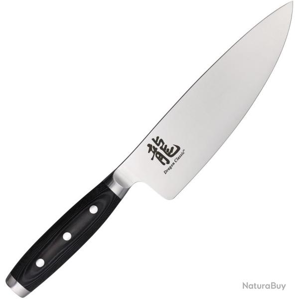 Couteau de Cuisine Dragon by Apogee Chef's Lame Acier CTS-BD1 Manche Micarta Noir DRG00800