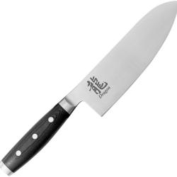 Couteau Cuisine Dragon by Apogee Santoku Lame Acier CTS-BD1 Manche R&eacute;sine et Micarta Noir DRG00806