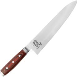 Couteau de Cuisine Dragon by Apogee Chefs Lame Acier CTS-BD1 Manche R&eacute;sine et Micarta Rouge DRG00810
