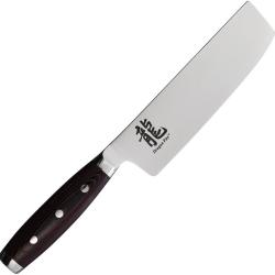Couteau Cuisine Dragon by Apogee Nakiri Lame Acier CTS-BD1 Manche R&eacute;sine et Micarta Rouge DRG00823