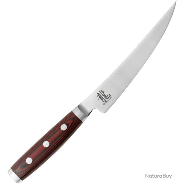 Couteau Cuisine Dragon by Apogee Fillet Lame Acier CTS-BD1 Manche R�sine et Micarta Rouge DRG00824