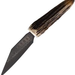 Couteau Fixe Dragon King Scramasax Lame Inox Manche Bois de Cerf &Eacute;tui Cuir CI21840