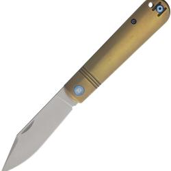 Couteau Pliant Dreamtech Lame Acier VG-10 Clip Point Manche Titane Dor&eacute; Slip Joint DTK4386TBR