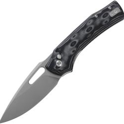 Couteau Pliant Dreamtech Lame Acier D2 Drop Point Manche Micarta Noir et Blanc Linerlock DTK4542MG