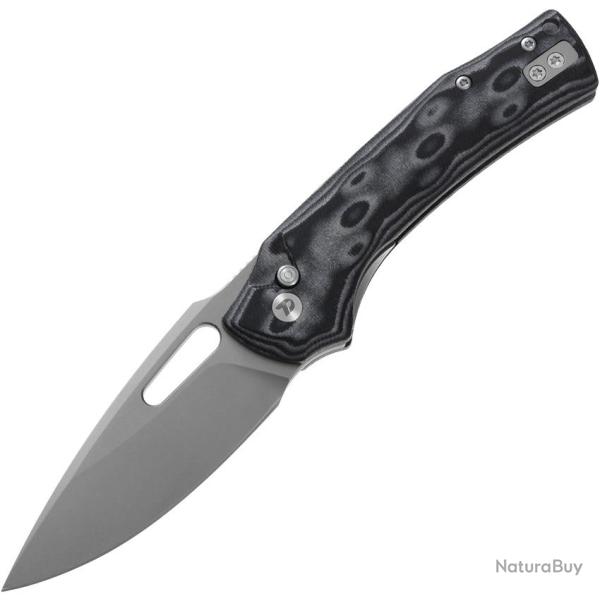 Couteau Pliant Dreamtech Lame Acier D2 Drop Point Manche Micarta Noir et Blanc Linerlock DTK4542MG