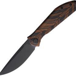 Couteau Pliant ECHO BY CKF Splinter Lame Acier CPM-S35VN Manche G10 Orange Linerlock &Eacute;tui ECH08OR