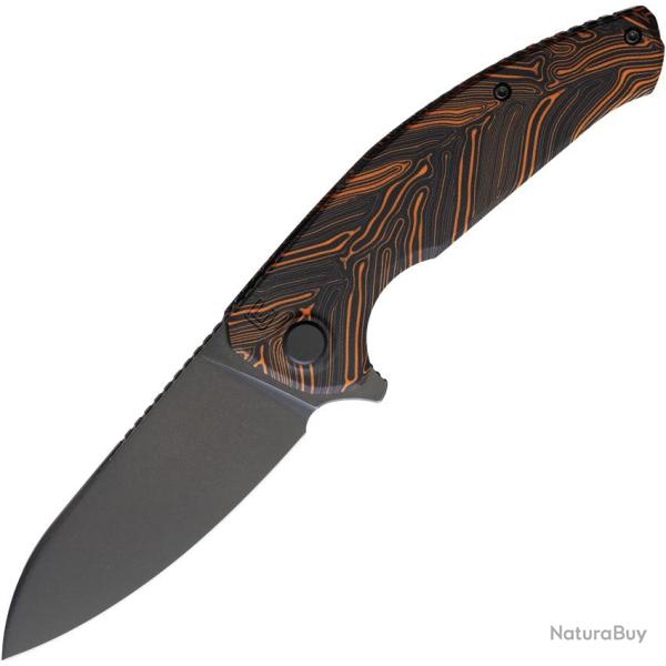 Couteau Pliant ECHO BY CKF Natrix Lame Acier CPM-S35VN Manche G10 Orange Linerlock �tui ECH09OR
