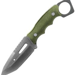 Couteau Fixe ElitEdge Lame Acier 440C Tanto Manche FRN &Eacute;tui ABS EE20677TGN