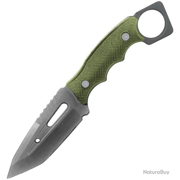 Couteau Fixe ElitEdge Lame Acier 440C Tanto Manche FRN �tui ABS EE20677TGN