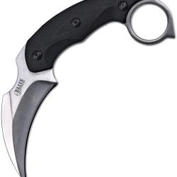 Couteau Fixe Elk Ridge Lame Inox Karambit Manche Bois Noir &Eacute;tui ETFIX012