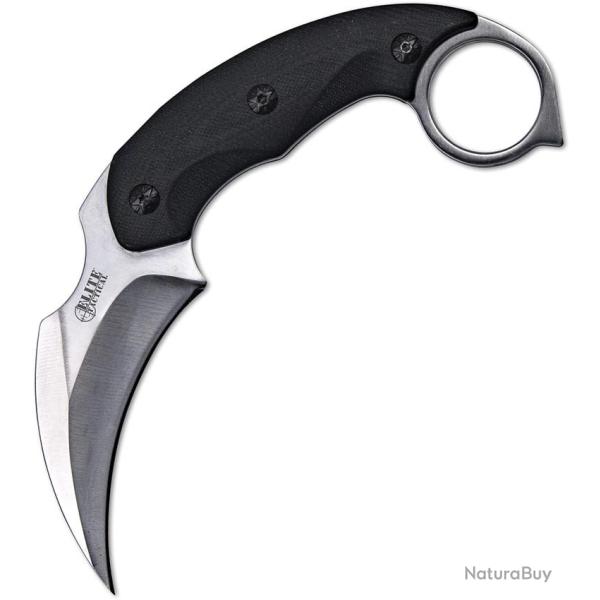 Couteau Fixe Elk Ridge Lame Inox Karambit Manche Bois Noir �tui ETFIX012