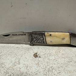 Couteau pliant Pradel Auvergne corne 20cm aigle