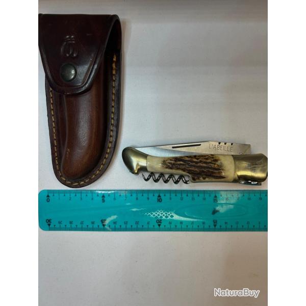 Couteau Laguiole Chasse G.DAVID 12 cm Cerf v�ritable 440