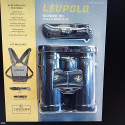 Leupold ensemble jumelles rainier 10x42+couteau+harnais+stylo de nettoyage