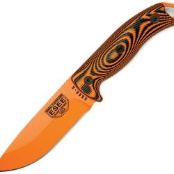 Couteau Fixe ESEE Model 5 Lame Acier 1095HC Manche G10 Noir et Orange &Eacute;tui Kydex ES5POR006