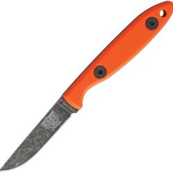 Couteau Fixe ESEE Camp Lore Lame Acier 1095HC Drop Point Manche G10 Orange &Eacute;tui Cuir ESCR25OR