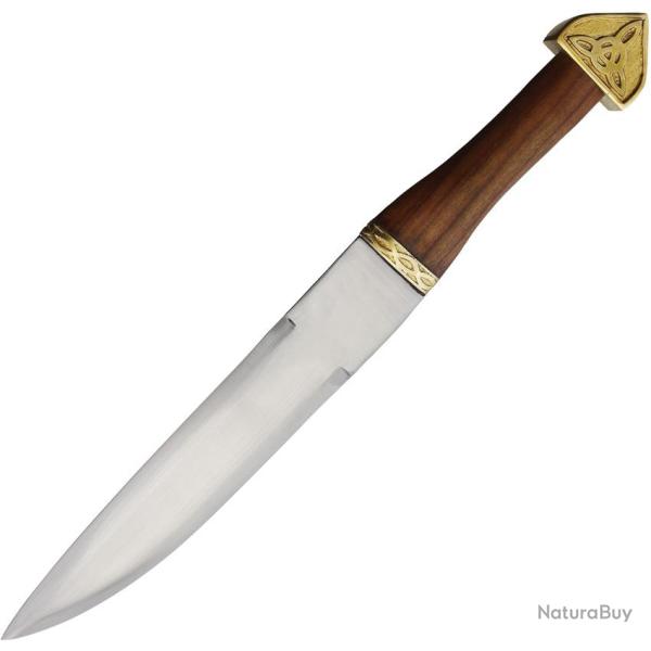 Couteau Fixe Factory X Crusader Sax Lame Inox Manche Bois Marron �tui Cuir FXSN009F