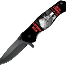 Couteau Pliant Falcon Trump A/O Lame Inox Clip Point Manche ABS Linerlock FLNLGB4