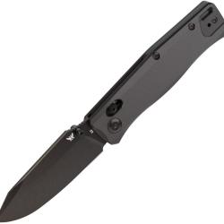 Couteau Flytanium BEEF Lame Acier D2 Noire Drop Point Manche G10 Noir Crossbar Lock FLY1386PBB