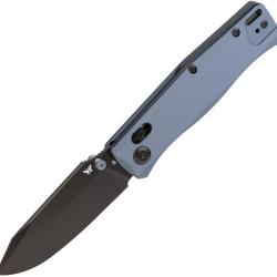 Couteau Pliant Flytanium BEEF Lame Acier D2 Drop Point Manche G10 Bleu Crossbar Lock FLY1386SBB