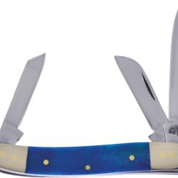 Couteau Pliant Frost Cutlery Range Rider Cancun Lame Inox Manche Os Bleu F14910CBS