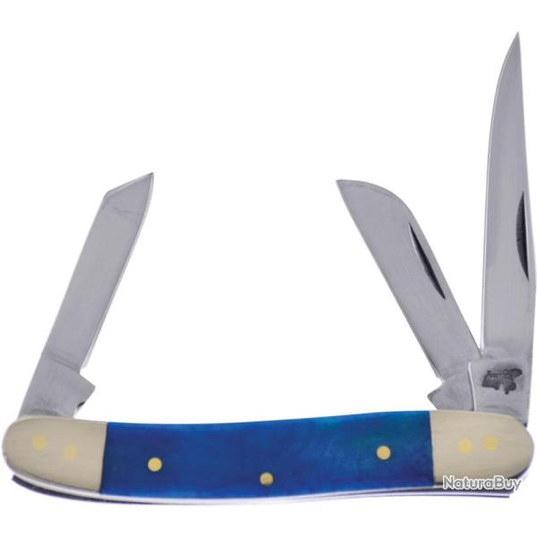 Couteau Pliant Frost Cutlery Range Rider Cancun Lame Inox Manche Os Bleu F14910CBS