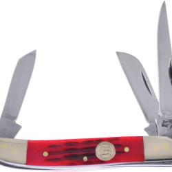 Couteau Pliant Frost Cutlery Range Rider Lame Inox Manche Os Piqu&eacute; Rouge F14910RJB