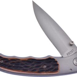 Couteau Pliant Frost Cutlery Cherokee Warrior Lame Acier 3Cr13 Manche Inox F15271JW